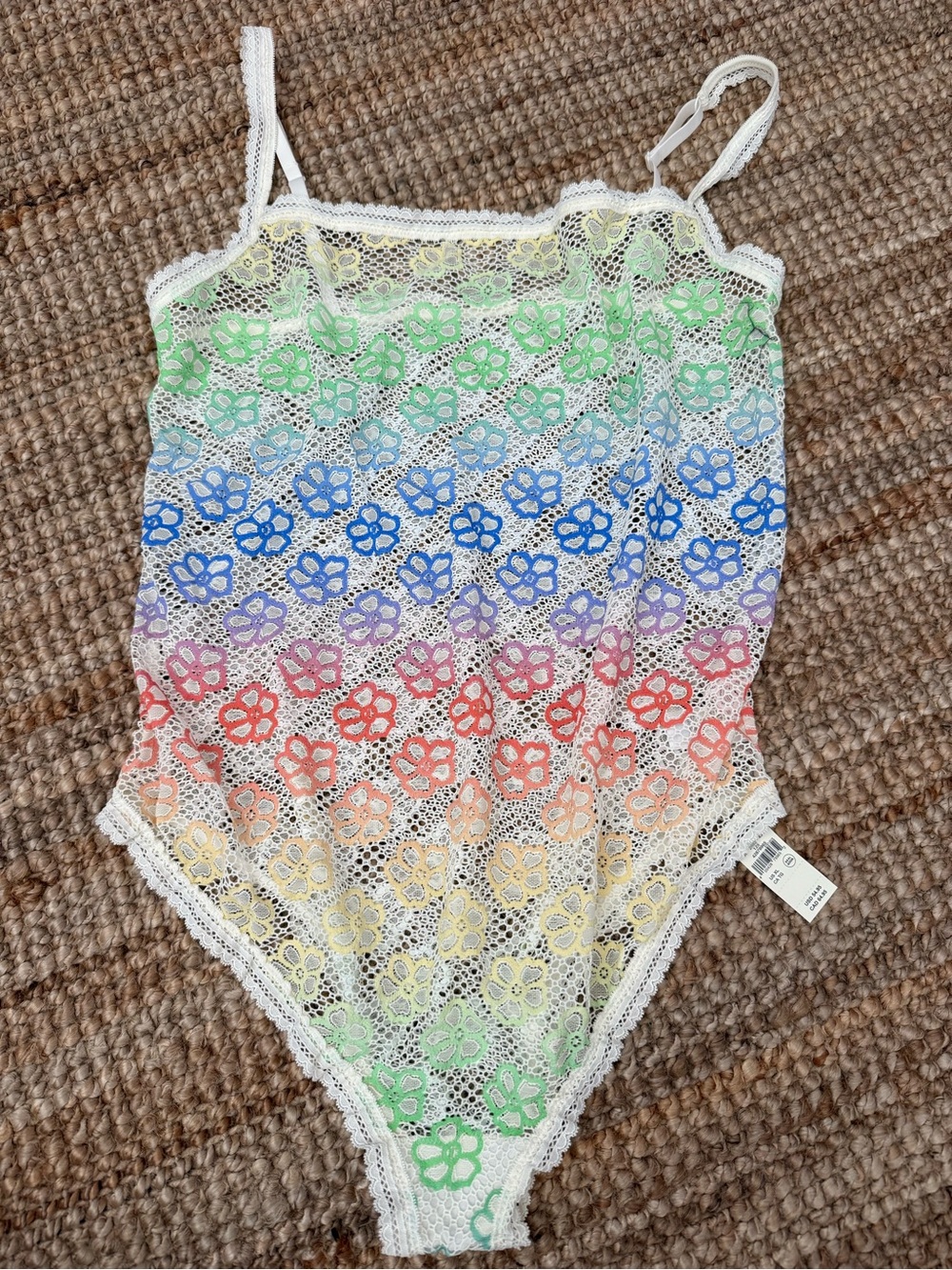 aerie Multicolor Floral Lace One-Piece Bodysuit